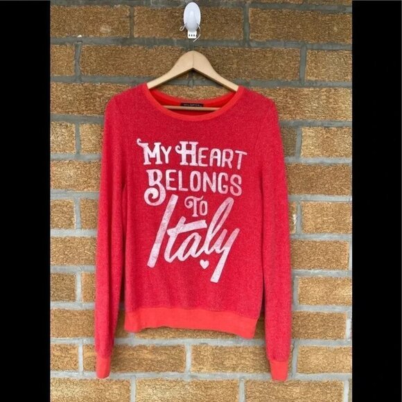 Wildfox couture My ❤️ belongs to Italy sweatshirt XS - Picture 2 of 5